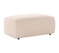 Vente-unique-Pouf en Tissu Bouclette Beige Amelia