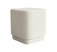 Vente-unique - Pouf en Tissu Bouclette Blanc cassé ELVORO