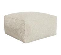 Vente-unique - Pouf en Tissu Bouclette Blanc cassé NOUMARA
