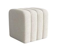 Vente-unique - Pouf en Tissu Bouclette Blanc DOREVO