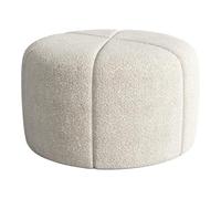 Vente-unique - Pouf en Tissu Bouclette créme ZOFIRA