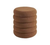 Vente-unique - Pouf en Tissu Bouclette Terracotta ECAMBI