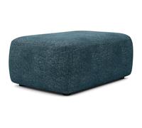 Vente-unique - Pouf en Tissu texturé Bleu DAVISO