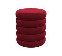 Vente-unique - Pouf en Velours Bordeaux ECAMBI
