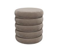Vente-unique - Pouf en Velours Taupe ECAMBI