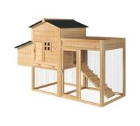 Poulailler avec enclos et potager - 4 poules - L. 168 x P. 64 x H. 109 cm - Naturel - CAMPORA