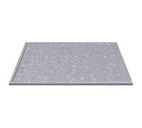 Vente-unique - Receveur de douche extra plat à poser ou à encastrer recoupable en résine SMC - Effet Terrazzo gris - 140 x 90 cm - LYROSA