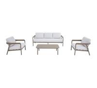 Vente-unique - Salon de Jardin en Aluminium : Un canapé 3 Places, 2 fauteuils et Une Table Basse - Taupe - ZAYORA de MYLIA