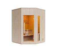 Vente-unique - Sauna finlandais d'angle - 5/6 Places - L180 x P180 x H210 cm - Kotka