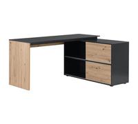 Vente-unique Secrétaire ‡ 3 Portes - MDF - Naturel & Noir - COLIOBA