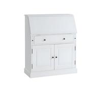 Secrétaire en pin et MDF - Coloris : Blanc - CLEORE