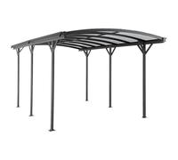 Carport pergola simple autoportant en aluminium - 1 voiture - 15,15 m² - Gris anthracite - BARESA