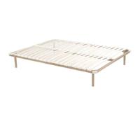 Vente-unique Sommier Cadre à Lattes à Monter 140 x 190 cm - 2x19 Lattes avec Pied - Beige - DREAMEA