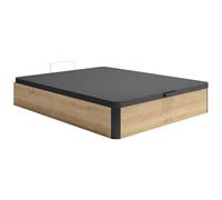 Vente-unique - Sommier Coffre 120 x 200 cm - Naturel Clair et Noir - NAMOSI de YSMÉE