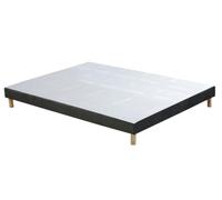 Vente-unique - Sommier déco tapissier 140 x 190 cm Velours Gris - Sobek de YSMÉE