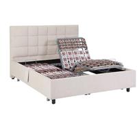 Sommier électrique de relaxation déco 2x48 plots - 2 x 70 x 190 cm - Tissu - Beige - PITUS de DREAMEA