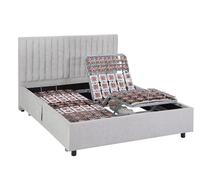 Sommier électrique de relaxation déco 2x48 plots - 2 x 70 x 190 cm - Tissu - Gris - NALU de YSMEE