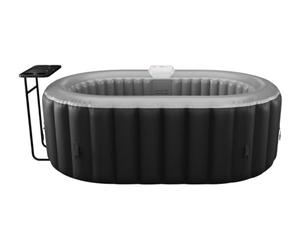 Vente-unique - Spa Gonflable Ovale 2 Places - L190 x P120 x H65 cm - 90 Buses d'air - Noir - B-Lucky II