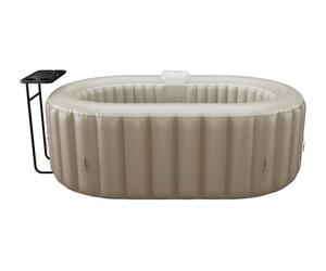 Vente-unique - Spa Gonflable Ovale 2 Places - L190 x P120 x H65 cm - 90 Buses d'air - Taupe et Beige - B-Lucky II