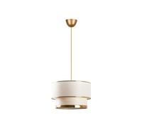 Vente-unique - Suspension en métal - D.30 x H. 65 cm - Doré et beige - RAYONA