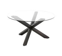 Vente-unique - Table à Manger Centauri - 4 Personnes - Bois et Verre trempé