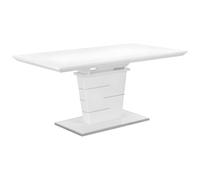 Vente-unique - Table à Manger Extensible AMELLE - 6 à 8 Personnes - MDF Laqué Blanc