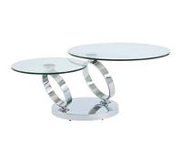 Table basse avec plateaux pivotants - Verre trempé et métal - JOLINE de Maison Céphy