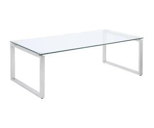 Vente-unique-Table Basse Freya - Verre trempé & métal chromé