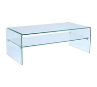 Vente-unique - Table Basse STILEOS - Double Plateau - Verre trempé