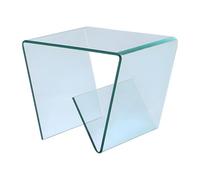 Vente-unique - Table d'appoint en Verre trempé courbé - Transparent - Zenia