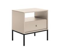 Table de chevet - 1 tiroir et 1 niche - Beige - BOGDAN