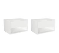 Vente-unique - Table de chevet lot de 2 Ritami - aggloméré - blanc