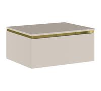 Vente-unique - Table de Chevet Suspendue avec 1 tiroir - Beige et doré - VUKIA
