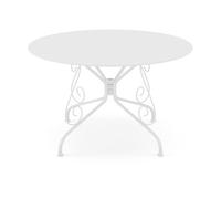 Table de jardin D.120 cm en métal façon fer forgé - Blanc - GUERMANTES de MYLIA
