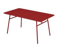 Table de jardin L.160 cm en métal - Rouge - MIRMANDE de MYLIA
