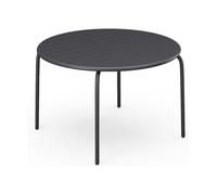 Vente-unique - Table de Jardin Ronde D.110 cm en métal - Gris Anthracite - MIRMANDE de MYLIA
