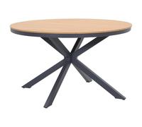 Vente-unique - Table de Jardin Ronde en Aluminium D.125 cm - Anthracite et Naturel Clair - ZEYVA de MYLIA