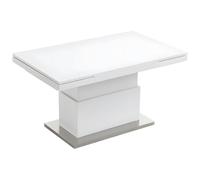 Table extensible et relevable LAURIA - 2 en 1 - MDF laqué - Blanc