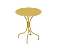Vente-unique - Table Ronde de Jardin D.60 cm en métal - Jaune Moutarde - MIRMANDE de MYLIA