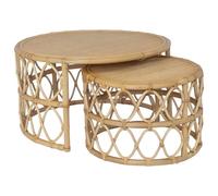 Vente-unique - Tables Basses gigognes - Rotin - Coloris : Naturel - RONITA