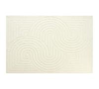 Vente-unique - Tapis 100% Laine tufté Main - 160 x 230 cm - Blanc cassé - 2000 g/m² - LUZAN