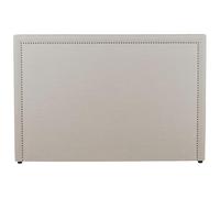 Vente-unique - Tête de lit Finition cloutée 150 cm - Tissu Effet Lin - Beige - ALVISE