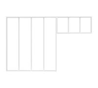 Vente-unique - Verriére Atelier avec imposte en Aluminium thermolaqué - L120 x H130 + L83 x H40 cm - Blanc - Bayview