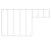 Verrière atelier avec imposte en aluminium thermolaqué - L150 x H130 + L83 x H40 cm - Blanc - BAYVIEW