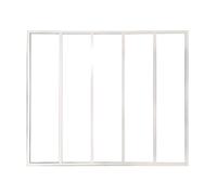 Vente-unique - Verriére Atelier en Aluminium thermolaqué - 150x130 cm - Blanc - Bayview