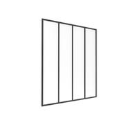 Verrière atelier en aluminium thermolaqué et verre dépoli - 120 x 130 cm - Noir - BAYVIEW