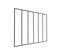 Verrière atelier en aluminium thermolaqué et verre dépoli - 180 x 130 cm - Noir - BAYVIEW