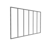 Verrière atelier en aluminium thermolaqué et verre dépoli - 180x105 cm - Noir - BAYVIEW