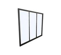 Vente-unique - Verriére Atelier en Aluminium thermolaqué Noir 90 x 105 cm (L x H) - Bayview