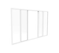 Vente-unique-Verriére coulissante en Aluminium thermolaqué Blanc 180x105 cm - Ravena